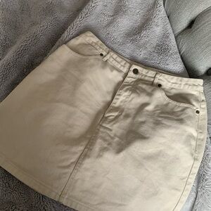 Eddie Bauer Cream Cotton Mini Skirt